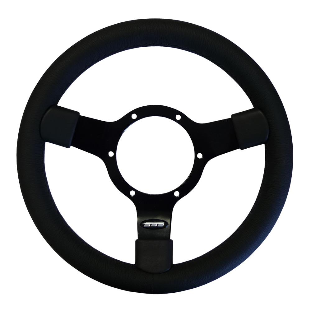 12 Inch Traditionele Steering Wheel Black Spokes Vinyl Rim