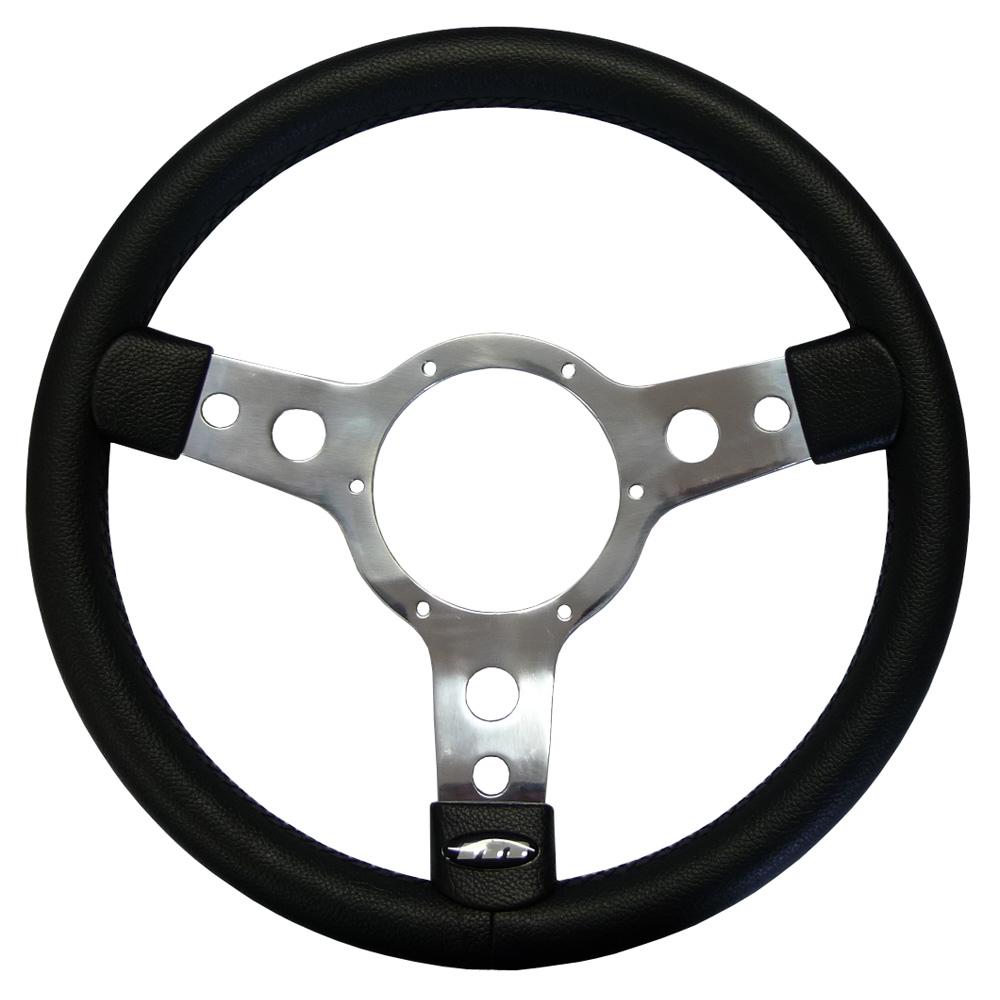 13 Inch Traditionele Steering Wheel Gepolijste Spaken Leather Rim