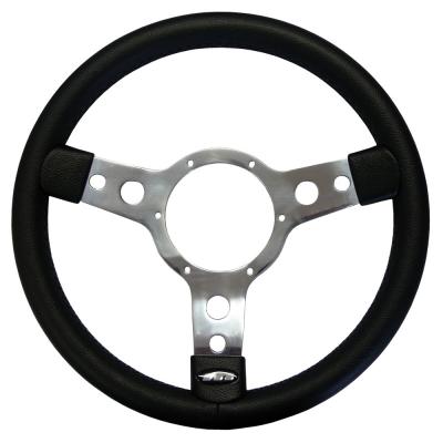 14 Inch Traditionele Steering Wheel Gepolijste Spaken Leather Rim