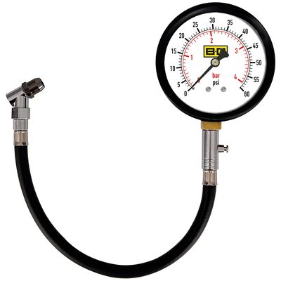 BG Racing Bandenspanningsmeter 4 Inch Diameter 0-60PSI