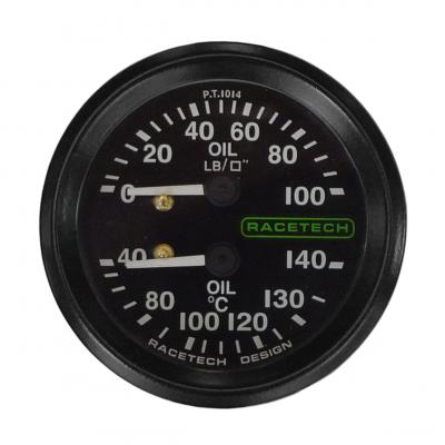 Racetech oliedruk / olietemperatuur Dual gauge 12ft capillair