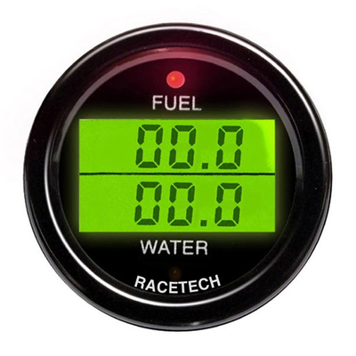 Racetech Brandstofdruk / Watertemperatuur Dubbele Meter