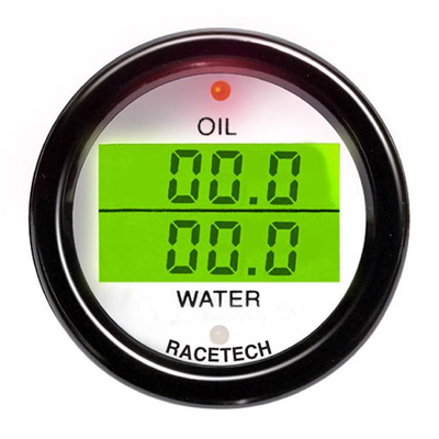 Racetech Olietemperatuur / Watertemperatuur Dubbele Meter