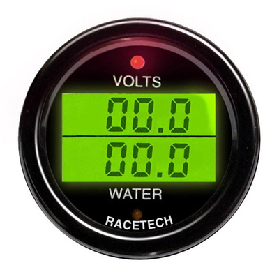 Racetech Volts / Watertemperatuur Dubbele Meter