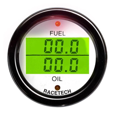 Racetech Brandstofdruk / Olietemperatuur Dubbele Meter