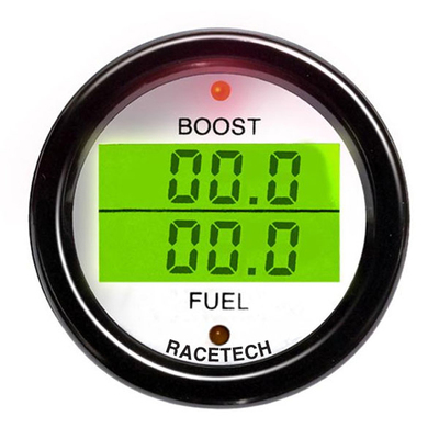 Racetech Boost Pressure / Brandstofdruk Dubbele Meter